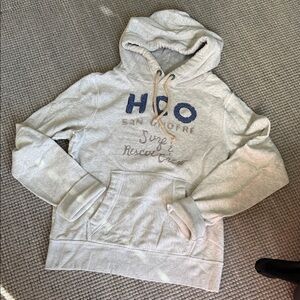 Cozy vintage Hollister heather Gray Hoodie waffle hood